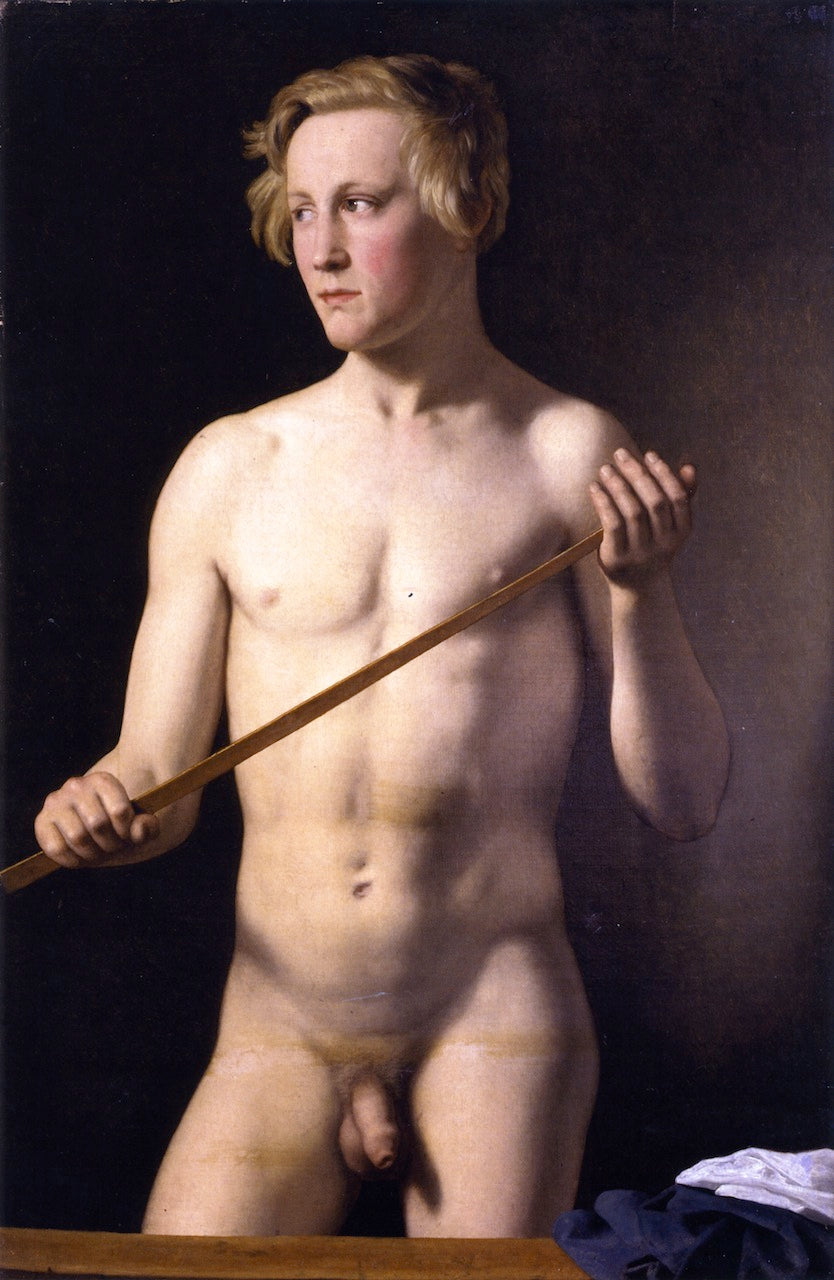 Standing Male Model, Carl Frørup, vintage artwork by Christoffer Wilhelm Eckersberg, 12x8" (A4) Poster