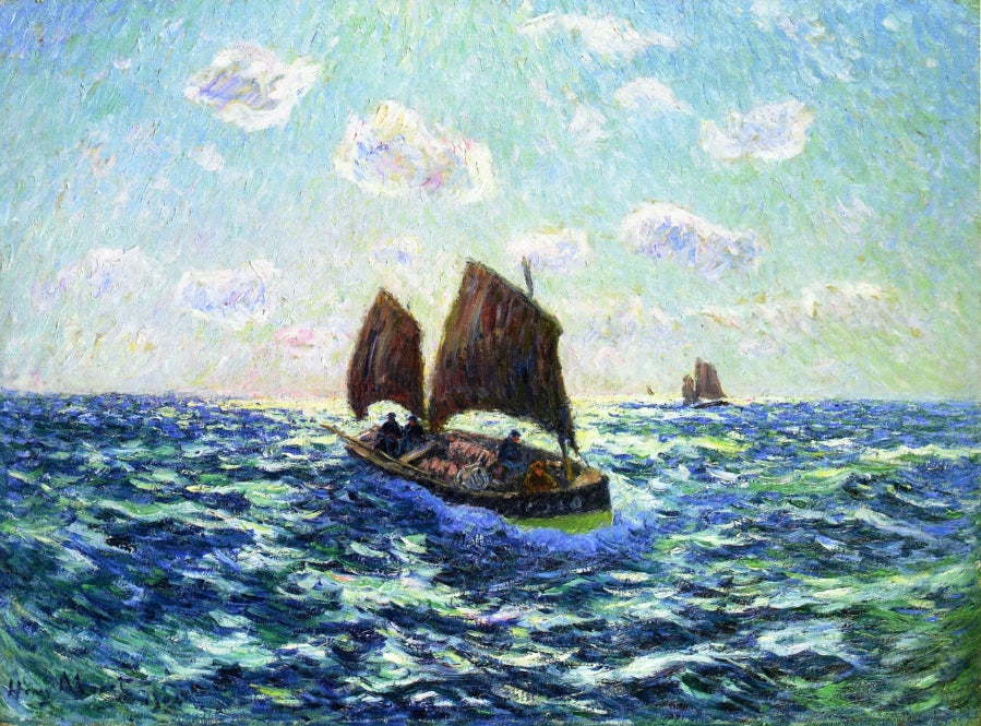 Fishing Boat in Brittany by Henry Moret,A3(16x12")Poster