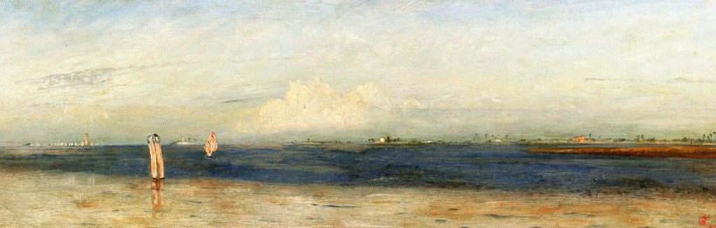 September Afternoon on the Lagoon, vintage artwork by Eugene Benson, 12x8" (A4) Poster