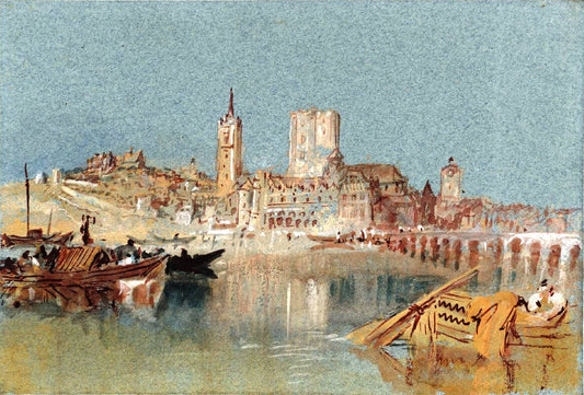 Beaugency from the South, vintage artwork by Joseph Mallord William Turner, 12x8" (A4) Poster