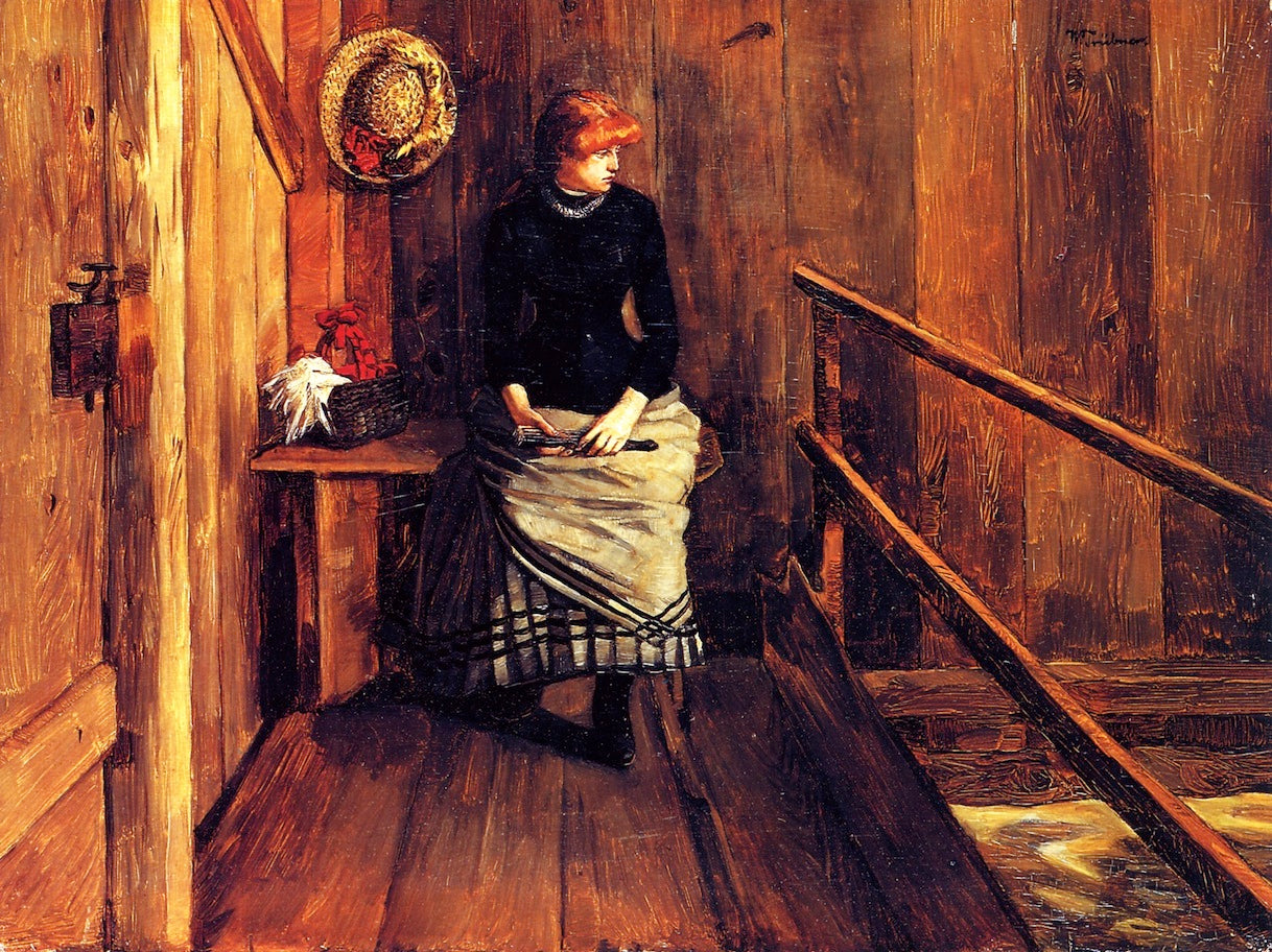 In the Bath House by Wilhelm Trubner,A3(16x12")Poster