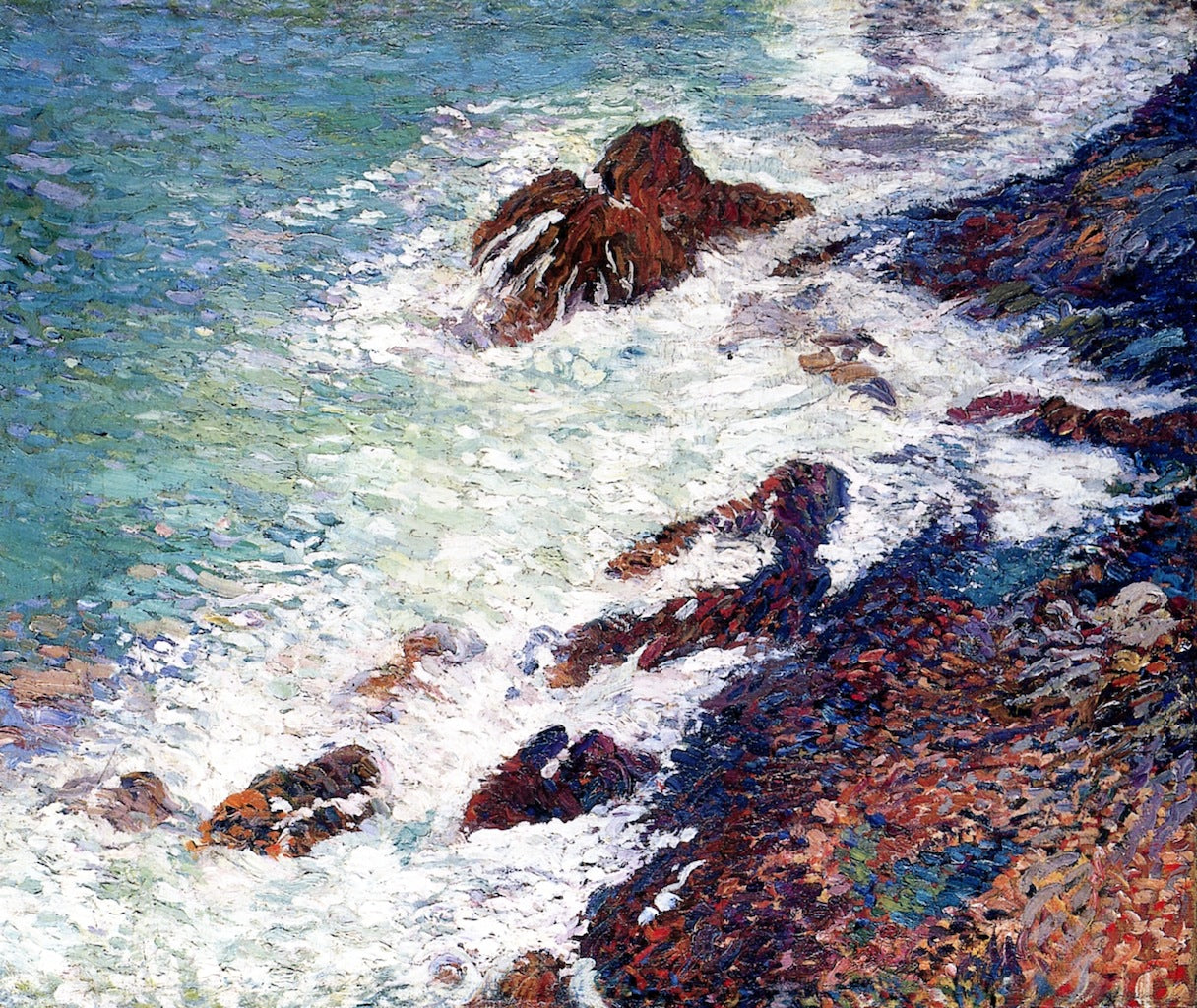 by the Sea, Cliff, vintage artwork by Henri Martin, 12x8" (A4) Poster