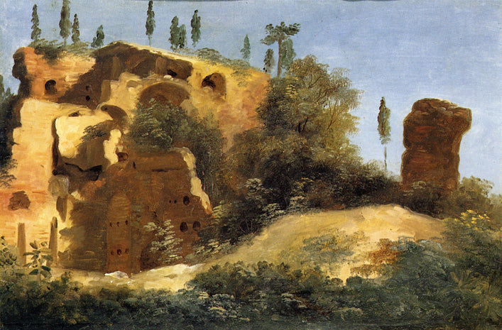 Runs at the Villa Farnese, vintage artwork by Pierre-Henri de Valenciennes, 12x8" (A4) Poster