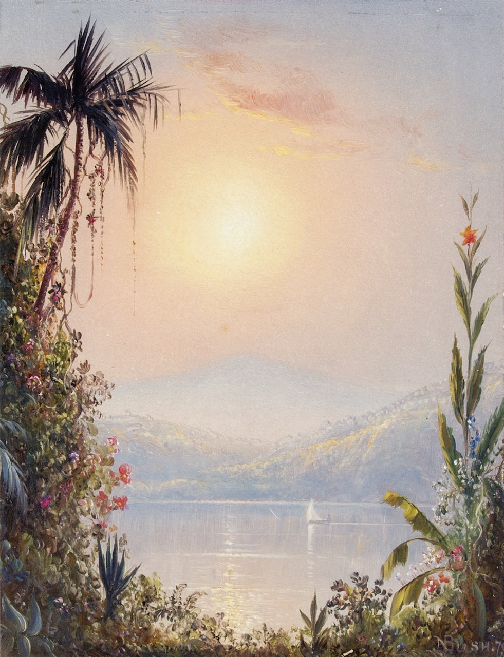 Sailing in the Tropics, vintage artwork by Norton Bush, 12x8" (A4) Poster