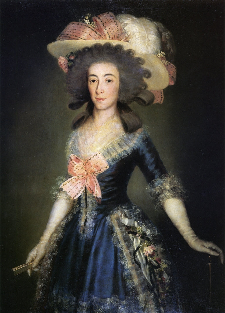 Condesa-duquesa de Benavente, vintage artwork by Francisco de Goya y Lucientes, 12x8" (A4) Poster