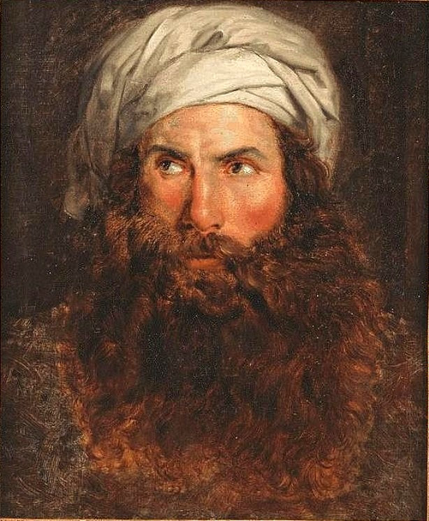 Portrait of a Bearded Man, Possibly Giovanni Belzoni (1778-1823), vintage artwork by Anne-Louis Girodet de Roussy-Trioson, 12x8" (A4) Poster