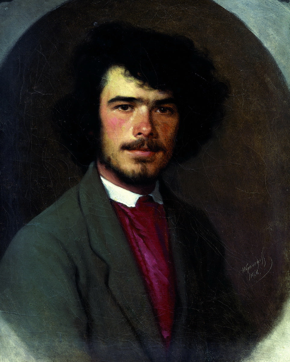 Portrait of M.E. Vyunnikov, vintage artwork by Ivan Kramskoi, 12x8" (A4) Poster