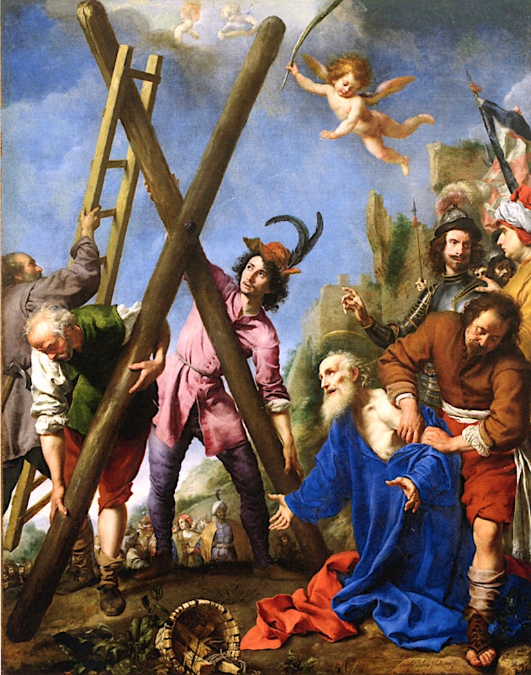 The Martyrdom of Saint Andrew, vintage artwork by Carlo Dolci, 12x8" (A4) Poster