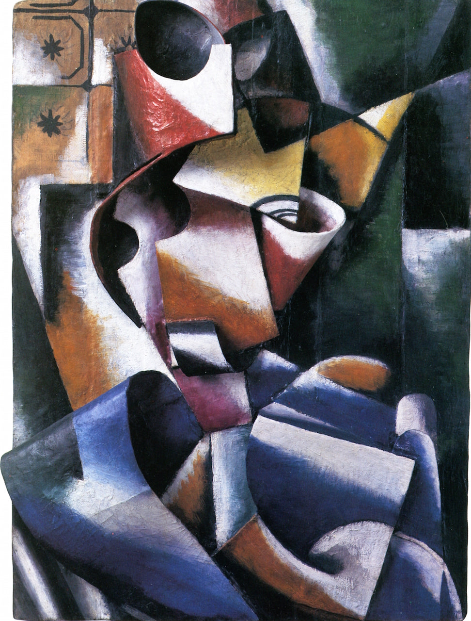 Portrait of a Lady (Plastic Drawing), vintage artwork by Liubov Popova, 12x8" (A4) Poster