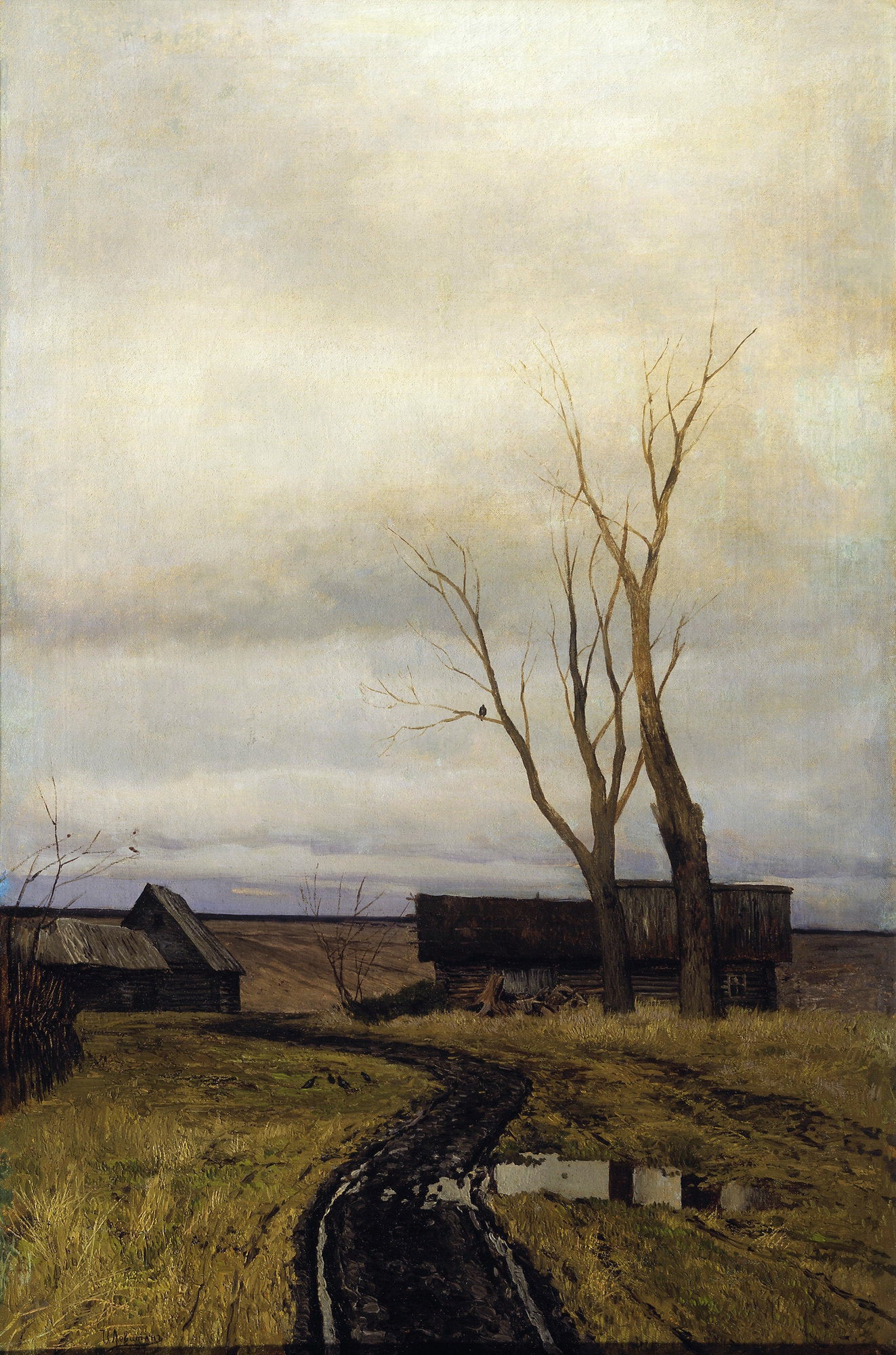 Autumn. Road in a Village by Isaak Levitan,A3(16x12")Poster