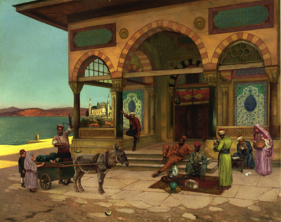 Outside the Selim Tübe, Constantinople by Rudolf Ernst,A3(16x12")Poster