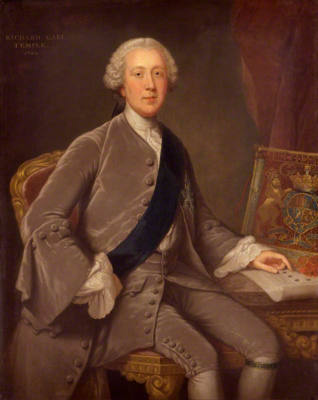 Richard Grenville-Temple, 2nd Earl Temple, vintage artwork by William Hoare, 12x8" (A4) Poster