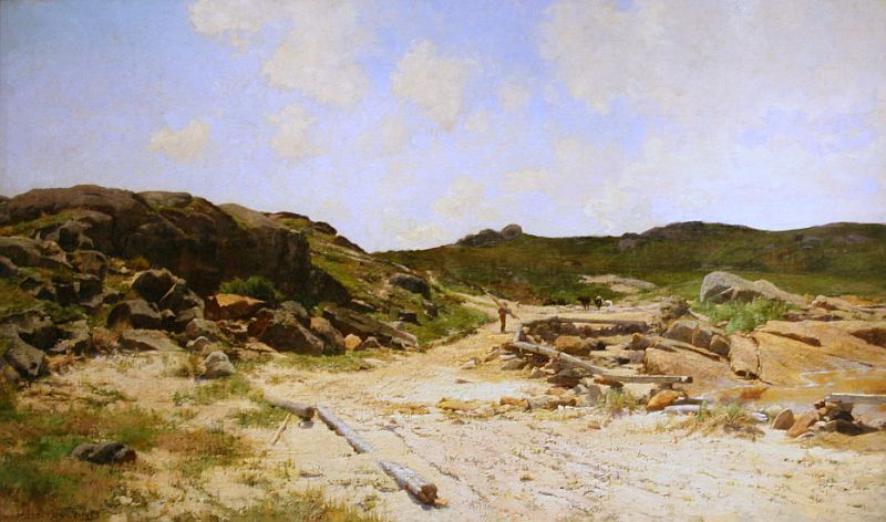 Lighthouse Beach, Annisquam, vintage artwork by Hugh Bolton Jones, 12x8" (A4) Poster