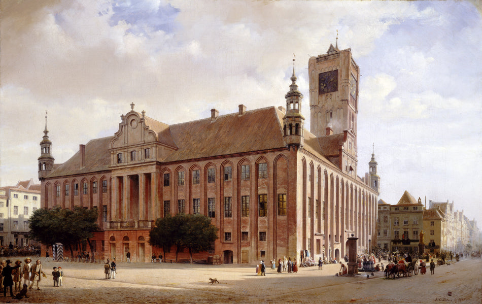City Hall at Thorn, vintage artwork by Eduard Gaertner, A3 (16x12") Poster Print