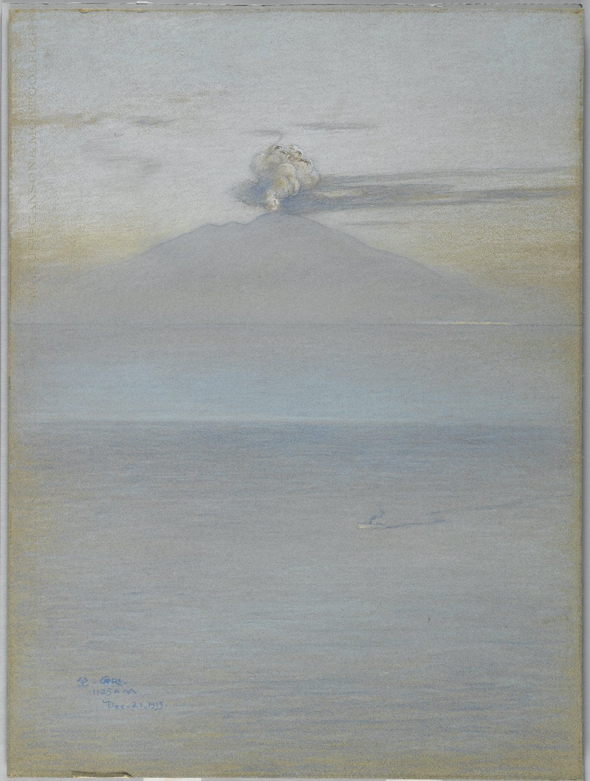 View of Vesuvius: Effect 11:25 A.M., vintage artwork by Charles Caryl Coleman, 12x8" (A4) Poster