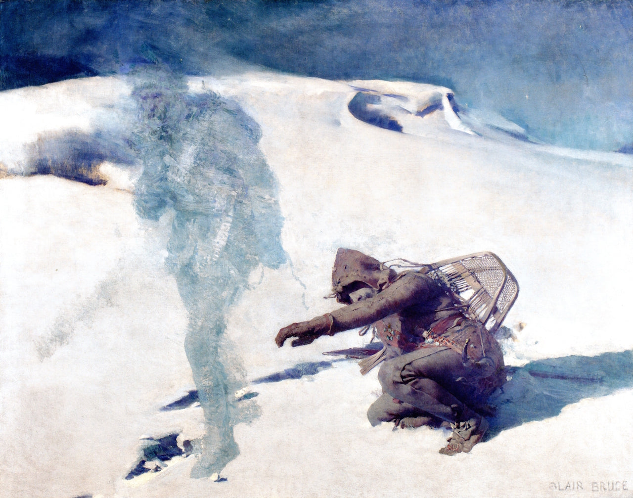 The Phantom Hunter, vintage artwork by William Blair Bruce, 12x8" (A4) Poster