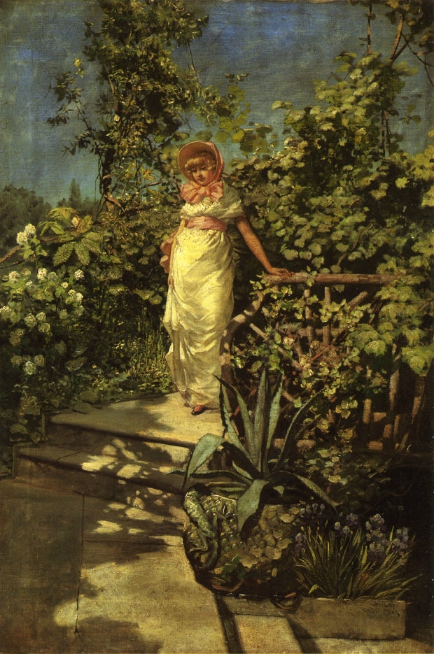 Young Woman in a Garden by Frederick Judd Waugh,A3(16x12")Poster