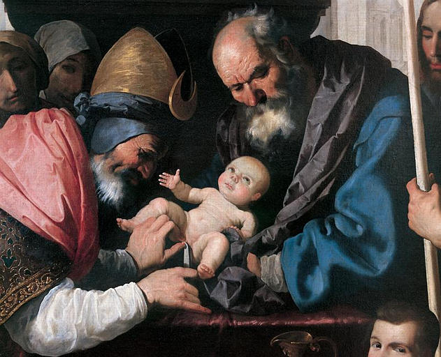 The Circumcision (detail), vintage artwork by Francisco de Zurbarán, 12x8" (A4) Poster