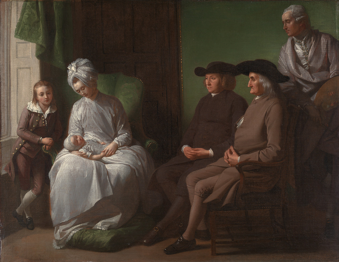 The Artist and His Family, vintage artwork by Benjamin West, 12x8" (A4) Poster