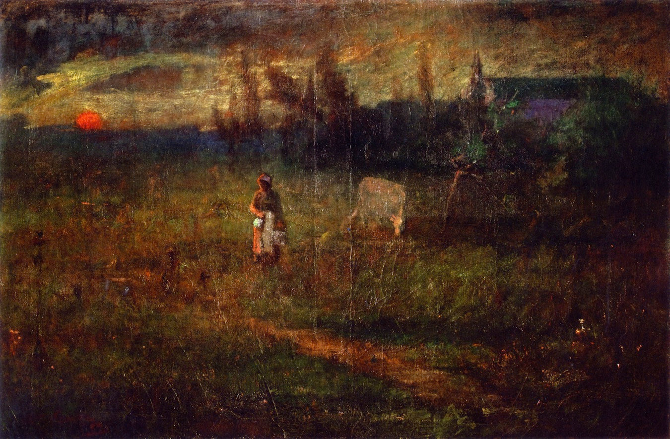 After the Milking, vintage artwork by Elliott Daingerfield, 12x8" (A4) Poster