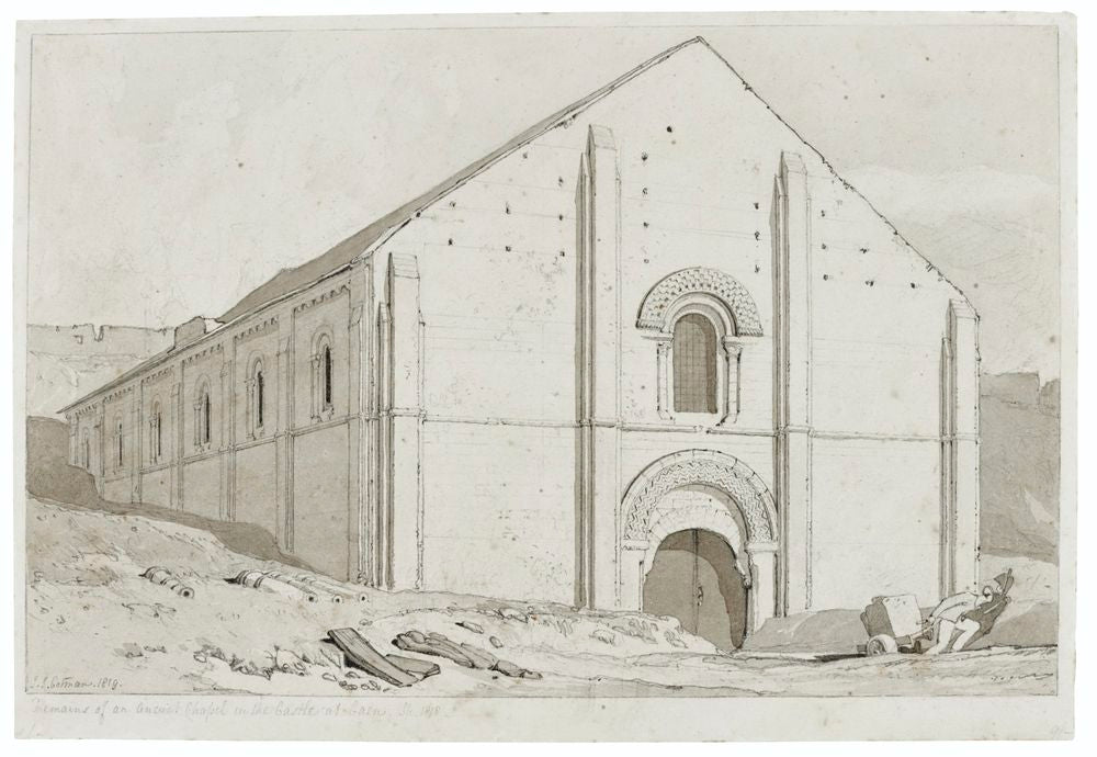 Chapel in the Castle, Normandy, vintage artwork by John Sell Cotman, 12x8" (A4) Poster