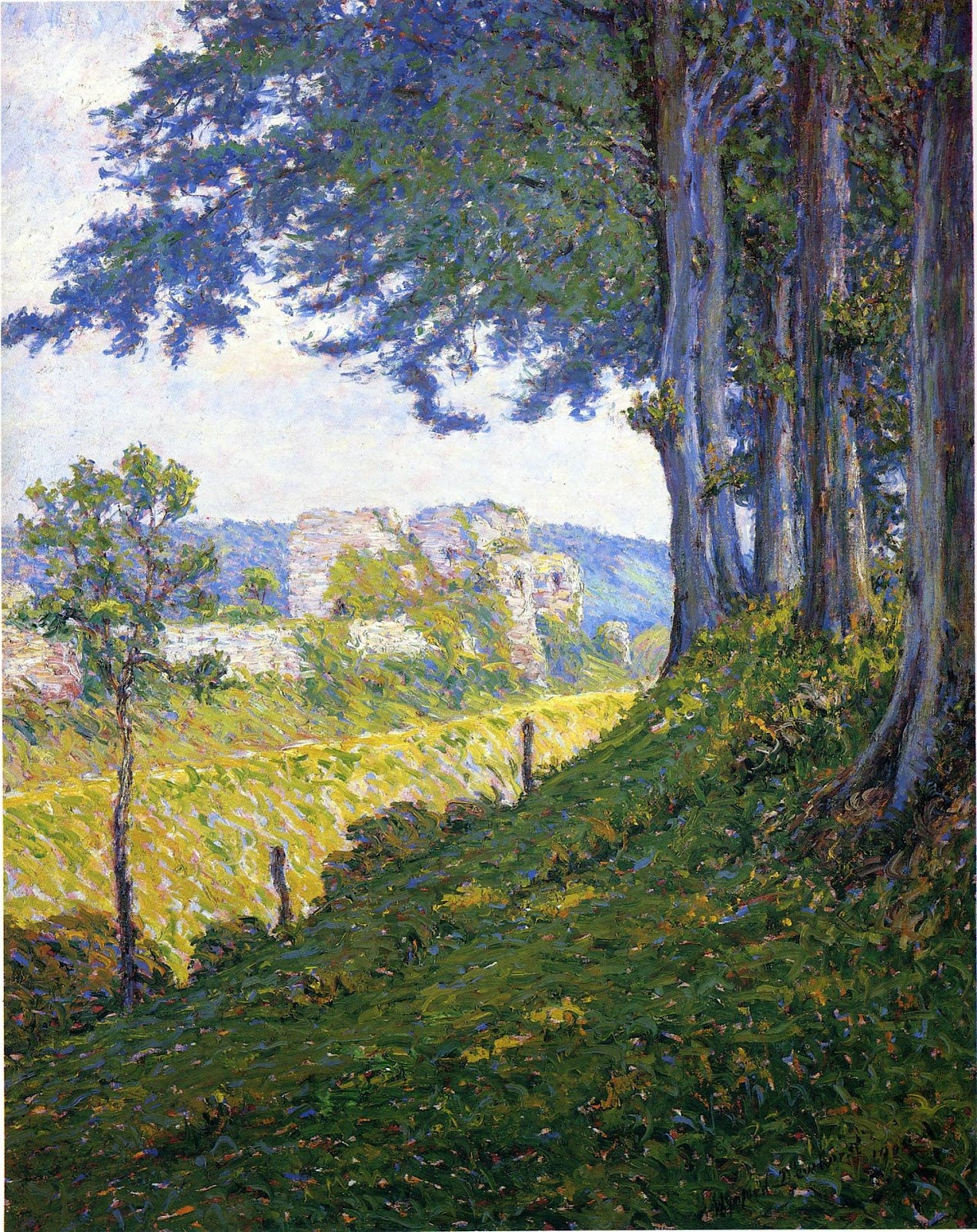 Chateau d'Arques, Dieppe, vintage artwork by Wynford Dewhurst, 12x8" (A4) Poster