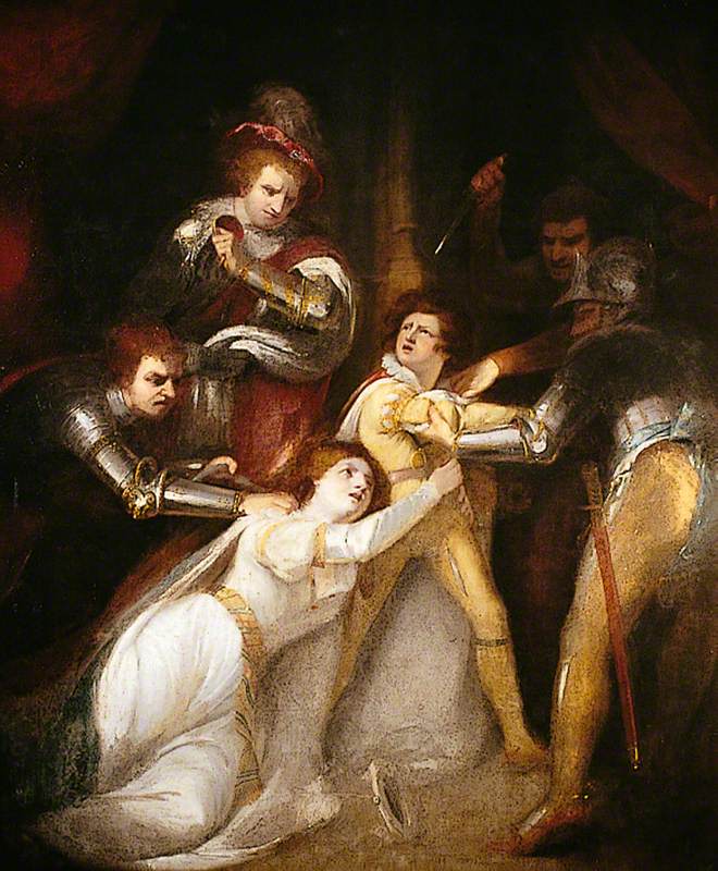 The Murder of Edward, Prince of Wales, at Tewkesbury, vintage artwork by James Northcote, 12x8" (A4) Poster