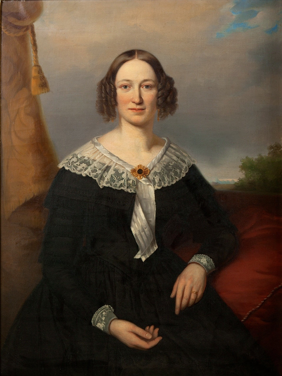 Portrait of Cornelia Margaretha Hagedoorn, vintage artwork by Hendrik Jacobus Scholten, 12x8" (A4) Poster