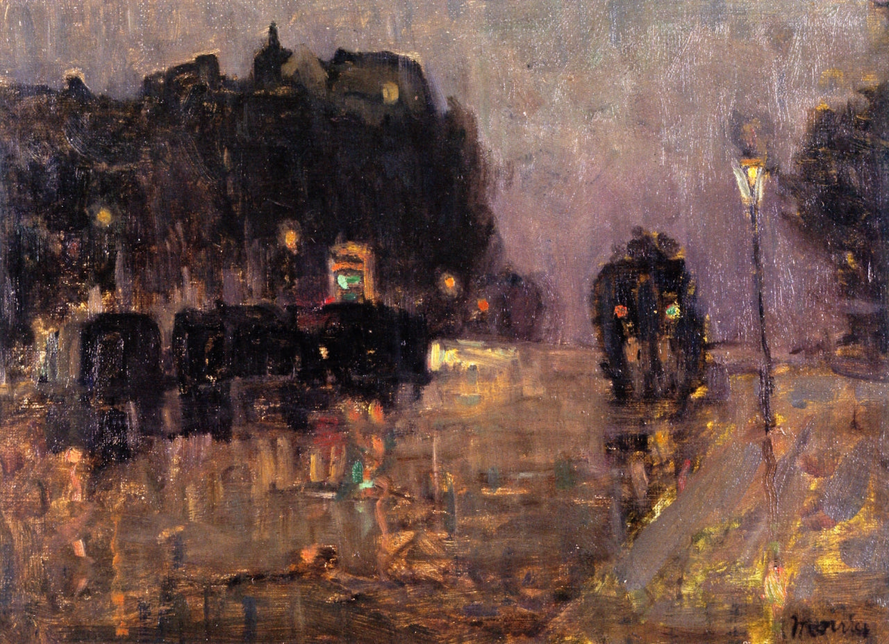 A Street in Paris, vintage artwork by James Wilson Morrice, 12x8" (A4) Poster