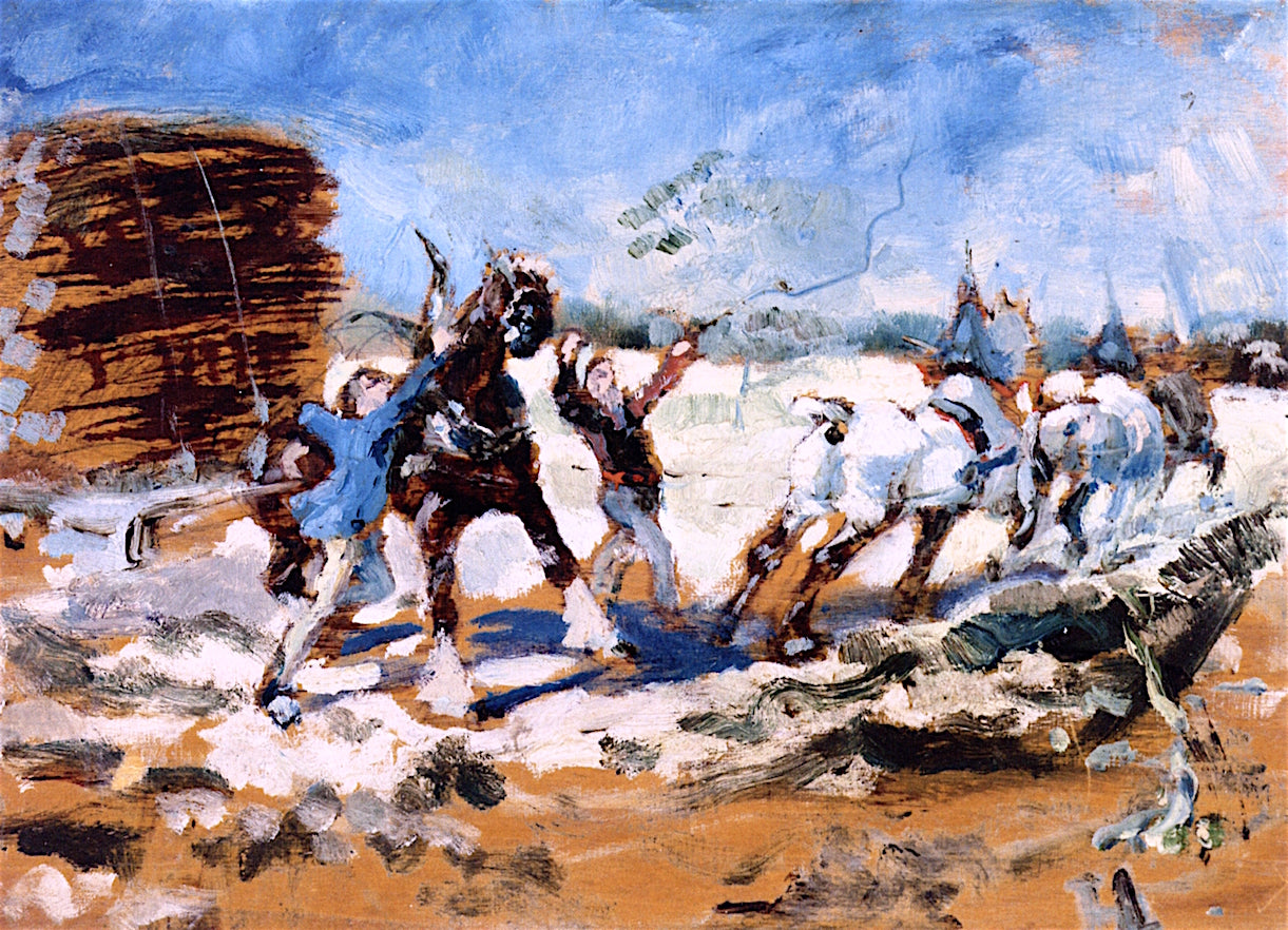 Bogged Down Wagon, vintage artwork by Henri de Toulouse-Lautrec, 12x8" (A4) Poster