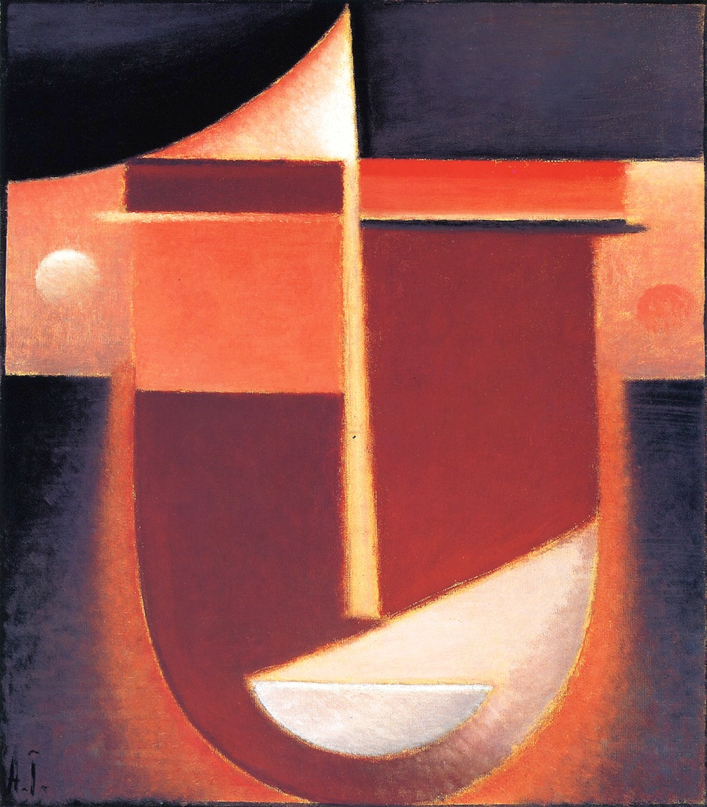 Abstract Head: Red Light, vintage artwork by Alexei von Jawlensky, 12x8" (A4) Poster