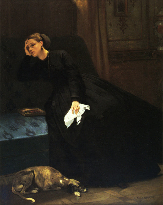 The Lost Love, vintage artwork by Auguste Toulmouche, 12x8" (A4) Poster