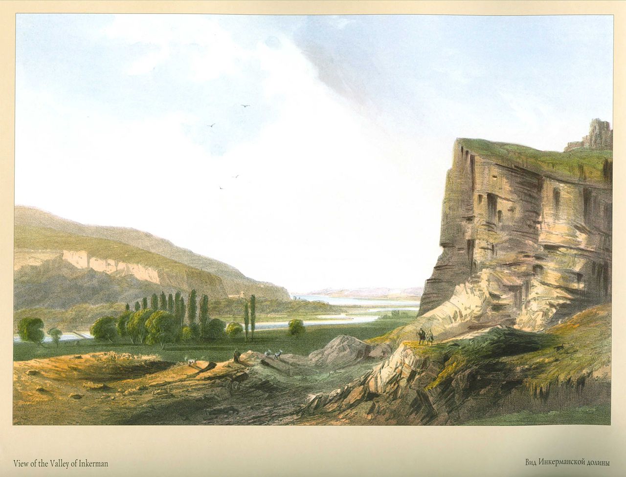 View of the Valley of Inkerman, vintage artwork by Carlo Bossoli, A3 (16x12") Poster Print