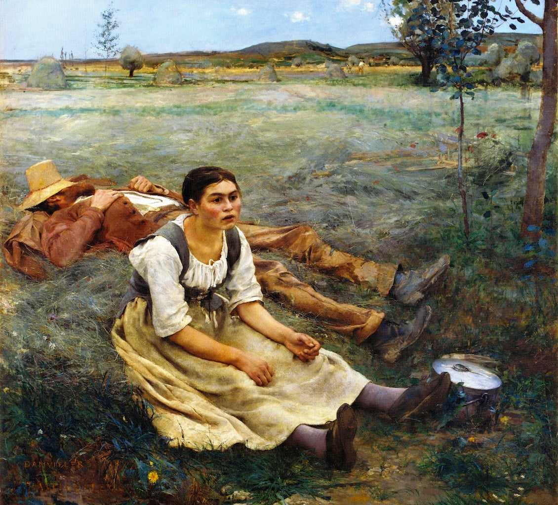 Les Foins, vintage artwork by Jules Bastien-Lepage, 12x8" (A4) Poster