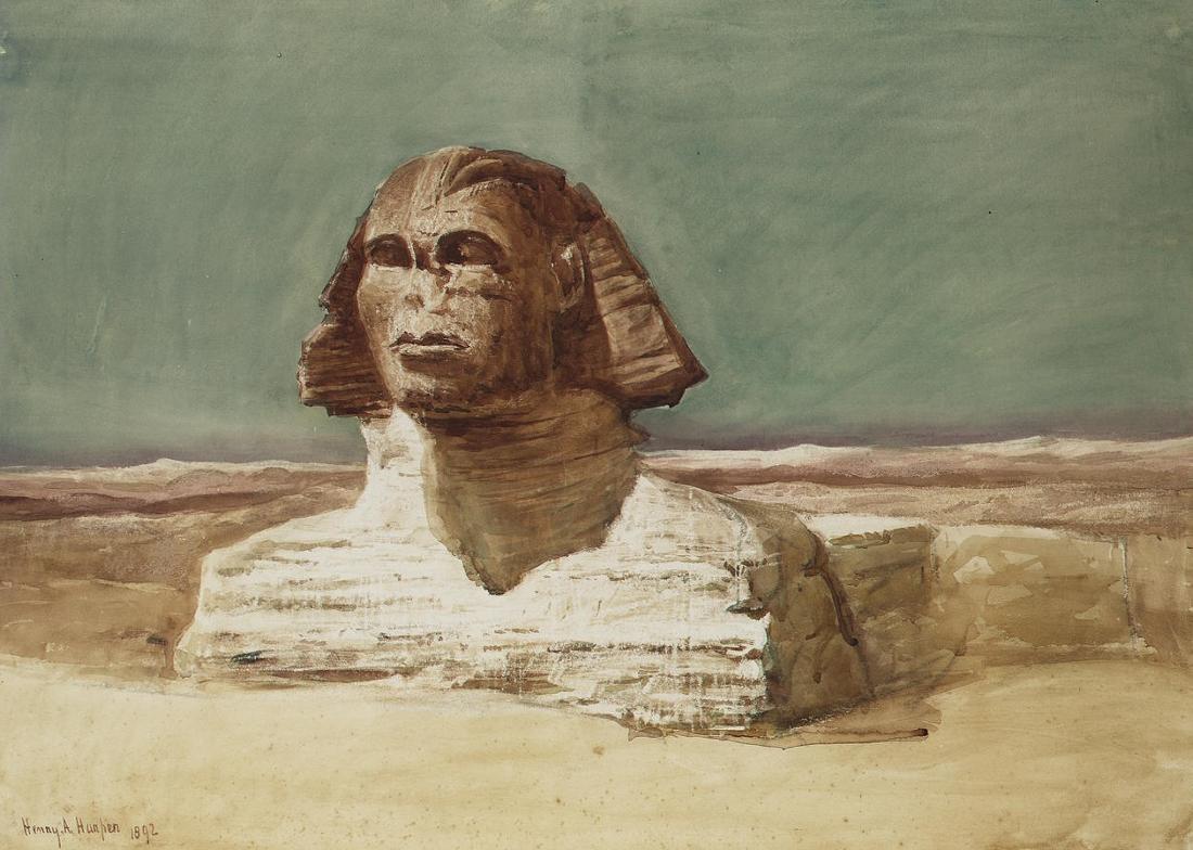 The Sphinx at Giza, vintage artwork by Henry Andrew Harper, 12x8" (A4) Poster
