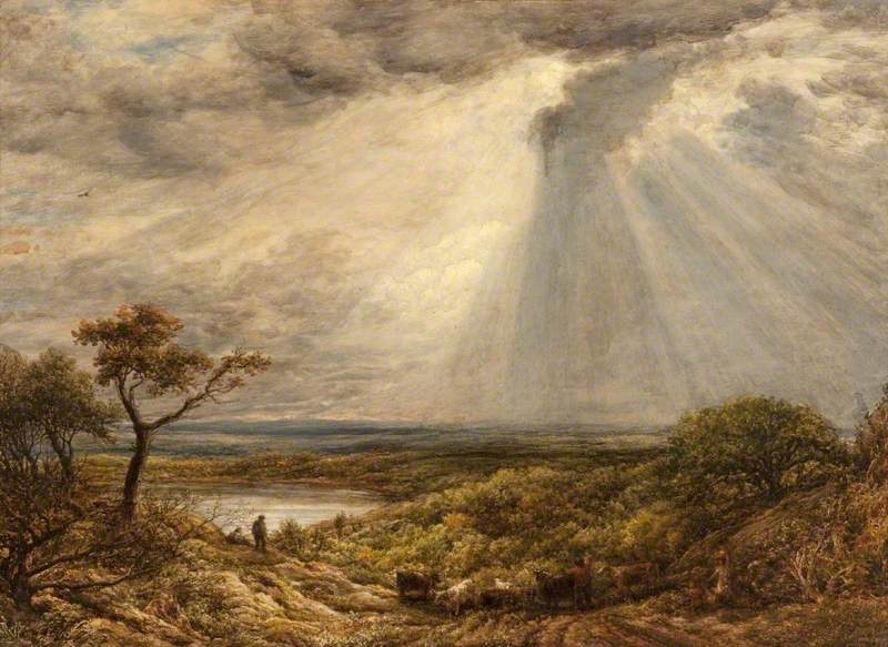 Downward Rays, vintage artwork by John Linnell, A3 (16x12") Poster Print