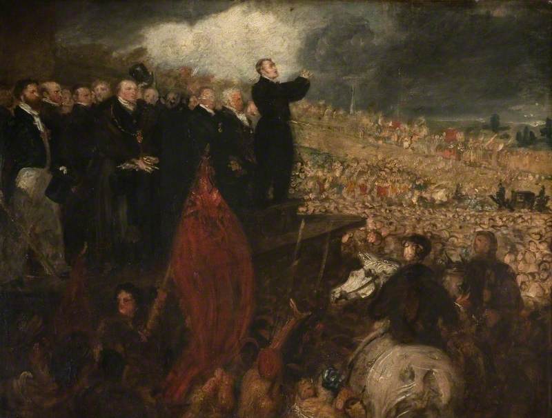 The Meeting of the Birmingham Political Union, vintage artwork by Benjamin Robert Haydon, 12x8" (A4) Poster