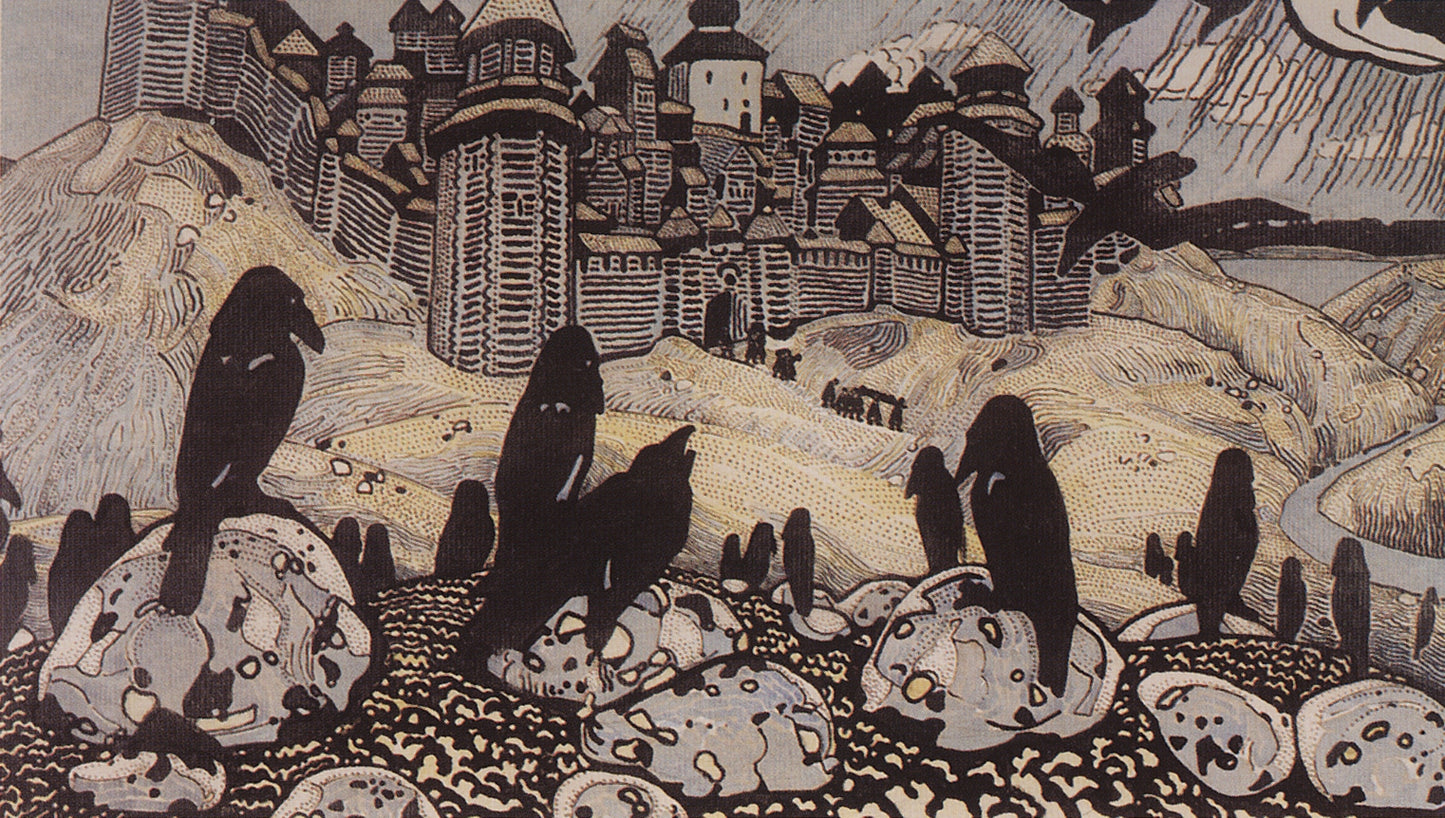 The Crows by Nicholas Roerich,16x12(A3) Poster
