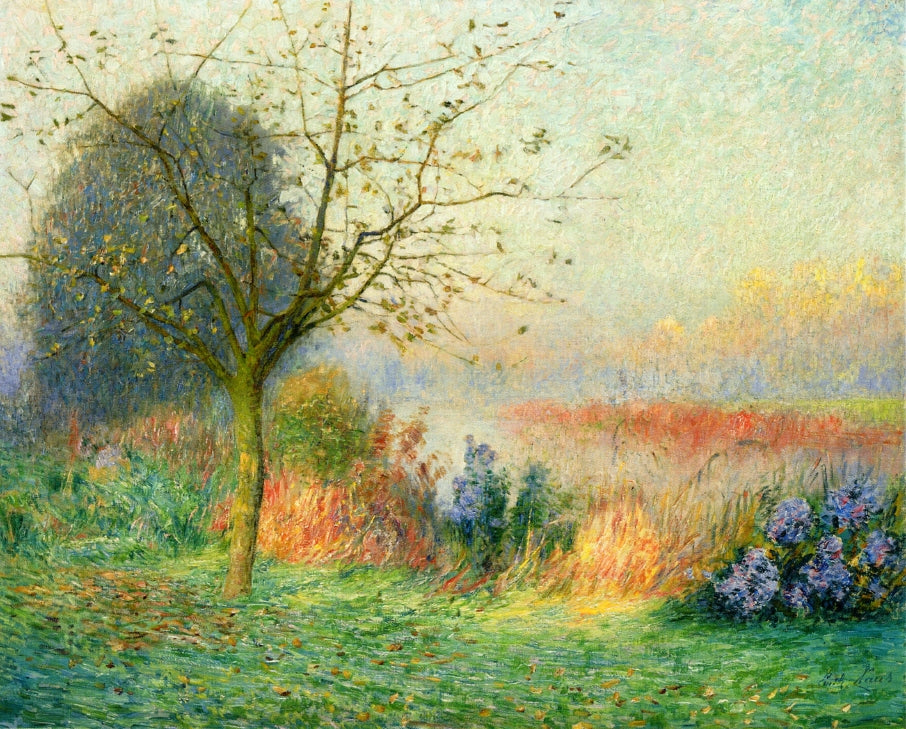 October Morning on the River Leie, vintage artwork by Emile Claus, 12x8" (A4) Poster