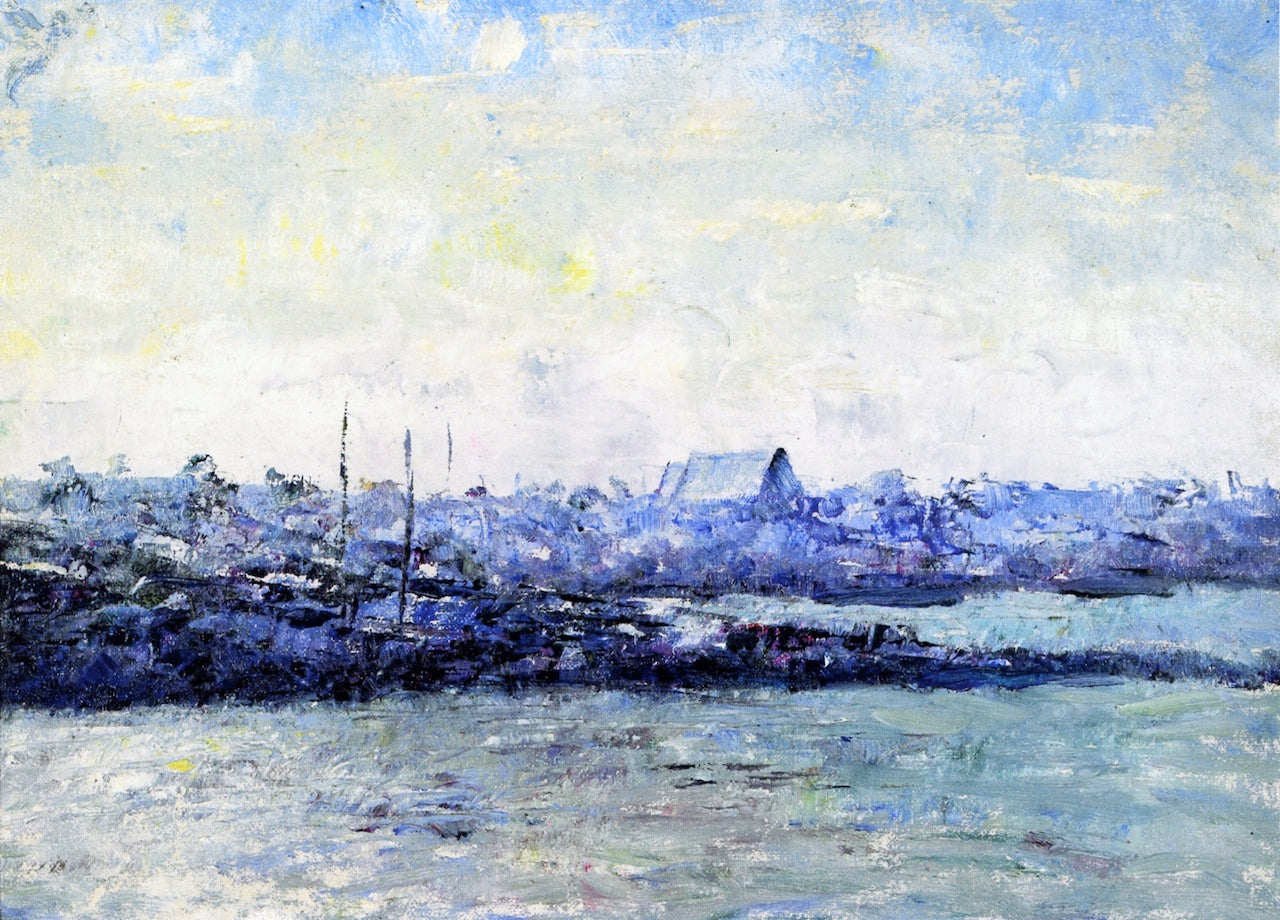 Harmony in Blue, Williamstown, vintage artwork by Frederick McCubbin, 12x8" (A4) Poster