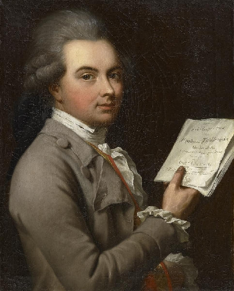 Portrait of Ernst Christoph Dressler, vintage artwork by Johann Heinrich Tischbein the Elder, 12x8" (A4) Poster