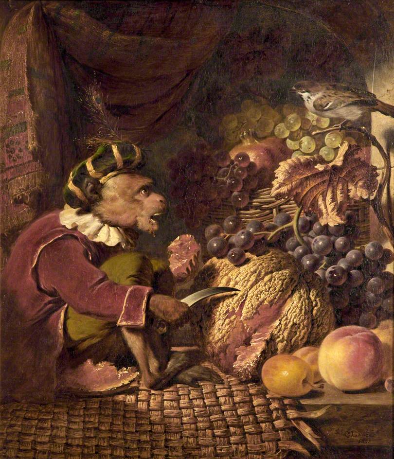 Jocko at Lunch, vintage artwork by George Lance, A3 (16x12") Poster Print