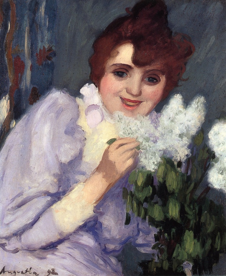 Woman with Lilacs by Louis emile Anquetin,A3(16x12")Poster
