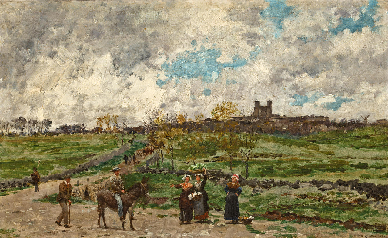 In Provence, vintage artwork by Marie-Francois Firmin-Girard, 12x8" (A4) Poster