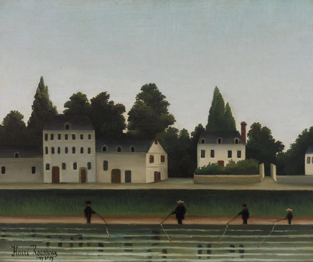 Landscape and Four Fisherman by Henri Rousseau,A3(16x12")Poster