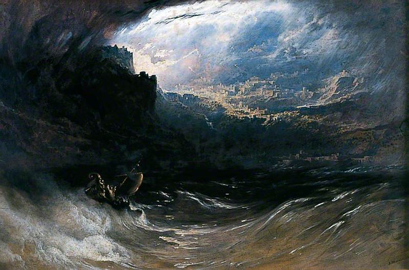 Christ Stilleth the Tempest, vintage artwork by John Martin, 12x8" (A4) Poster