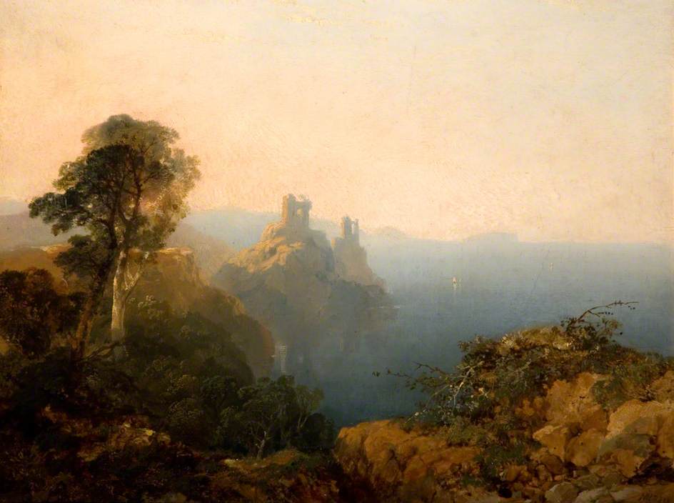 Black Castle, Wicklow, vintage artwork by Edmund John Niemann, A3 (16x12") Poster Print