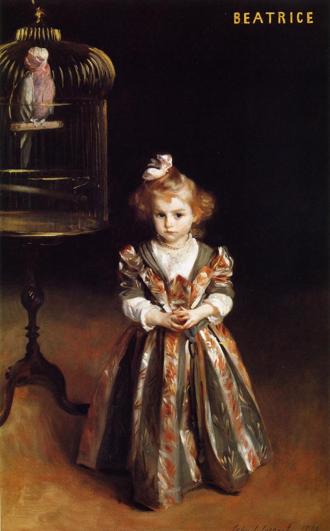 Beatriice Goelet, vintage artwork by John Singer Sargent, 12x8" (A4) Poster