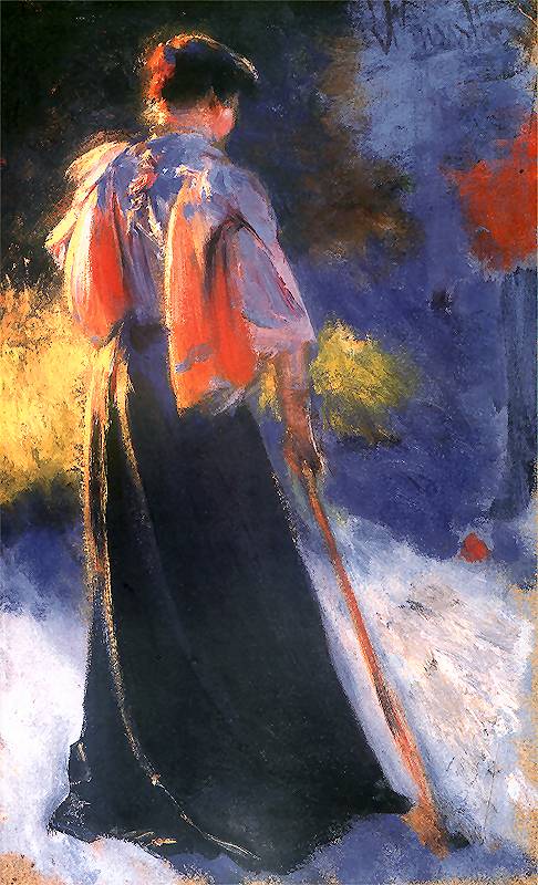 Figure of a woman, vintage artwork by Leon Jan Wyczolkowski, 12x8" (A4) Poster