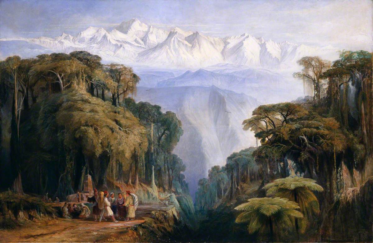 Kinchenjunga from Darjeeling, vintage artwork by Edward Lear, A3 (16x12") Poster Print